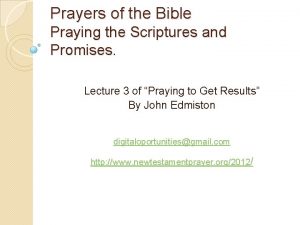 Prayers of the Bible Praying the Scriptures and