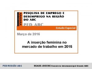 Estudo Especial Maro de 2016 A insero feminina