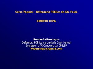 Curso Popular Defensoria Pblica de So Paulo DIREITO