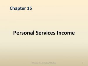 Chapter 15 Personal Services Income National Core Accounting