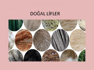 DOAL LFLER BTKSELLFLER Tekstil Lifinin Tanm ve Yaps