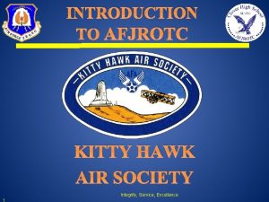 INTRODUCTION TO AFJROTC KITTY HAWK AIR SOCIETY Integrity