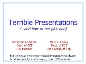 Terrible Presentations and how to not give one