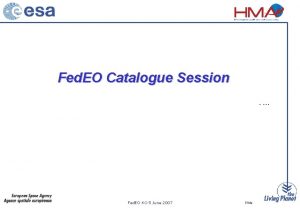 Fed EO Catalogue Session Fed EO KO 5