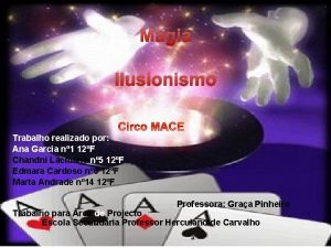 Magia Ilusionismo Trabalho realizado por Ana Garcia n