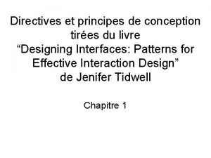 Directives et principes de conception tires du livre