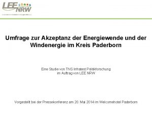 Umfrage zur Akzeptanz der Energiewende und der Windenergie