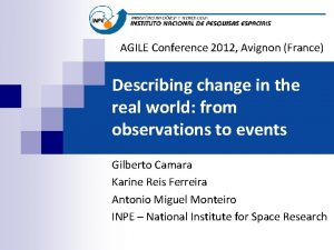 AGILE Conference 2012 Avignon France Describing change in