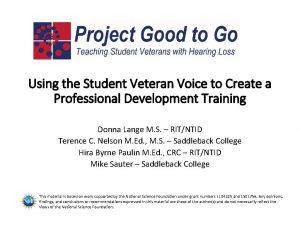 Using the Student Veteran Voice to Create a