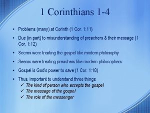 1 Corinthians 1 4 Problems many at Corinth