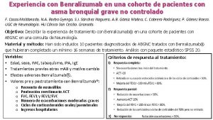 Experiencia con Benralizumab en una cohorte de pacientes