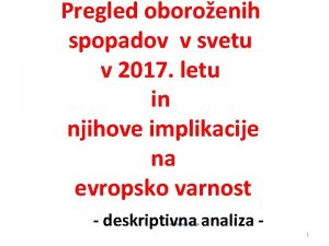 Pregled oboroenih spopadov v svetu v 2017 letu