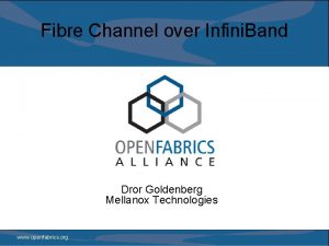 Fibre Channel over Infini Band Dror Goldenberg Mellanox