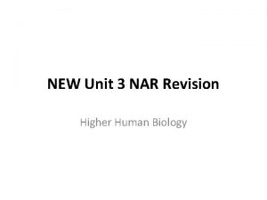 NEW Unit 3 NAR Revision Higher Human Biology
