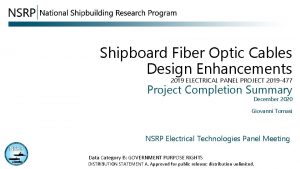 Shipboard Fiber Optic Cables Design Enhancements 2019 ELECTRICAL