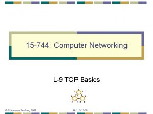 15 744 Computer Networking L9 TCP Basics Srinivasan