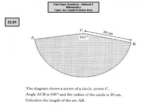 Past Paper Questions National 5 Mathematics Topic Arc