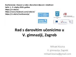 Konferencija Izazovi u radu s darovitom djecom i