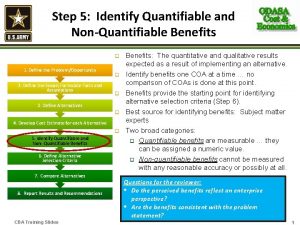 Step 5 Identify Quantifiable and NonQuantifiable Benefits q