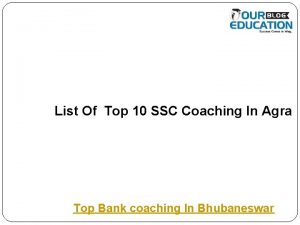 List Of Top 10 SSC Coaching In Agra