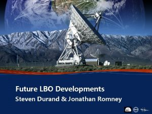 Future LBO Developments Steven Durand Jonathan Romney 1