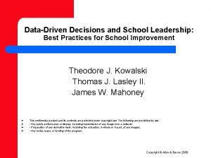 DataDriven Decisions and School Leadership Best Practices for