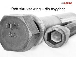 Rtt skruvskring din trygghet Hur hrt skall du