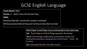 GCSE English Language Exam Board AQA Exams 2