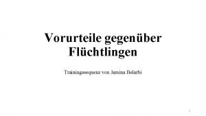 Vorurteile gegenber Flchtlingen Trainingssequenz von Jamina Belarbi 1