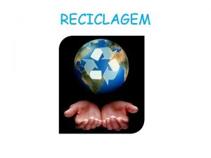 RECICLAGEM ndice Reciclagem Introduo Tipos de reciclagem Definio