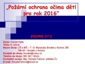 Porn ochrana oima dt pro rok 2016 EGORIE