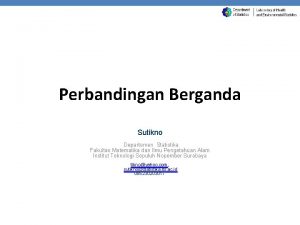 Perbandingan Berganda Sutikno Departemen Statistika Fakultas Matematika dan