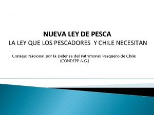 NUEVA LEY DE PESCA LA LEY QUE LOS