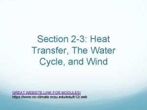 Section 2 3 Heat Transfer The Water Cycle