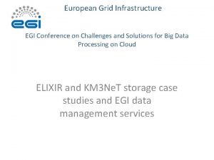 European Grid Infrastructure EGI Conference on Challenges and