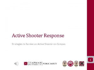 Active Shooter Response Strategies to Survive an Active