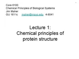 1 Core 6100 Chemical Principles of Biological Systems