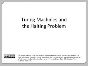 Turing Machines and the Halting Problem This work