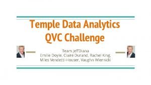 Temple Data Analytics QVC Challenge Team Jeff Diana