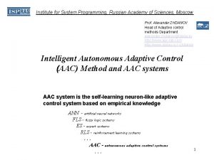 Institute for System Programming Russian Academy of Sciences