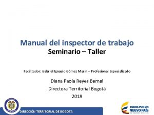 Manual del inspector de trabajo Seminario Taller Facilitador