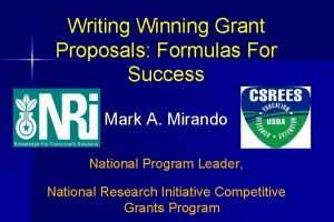 Writing Winning Grant Proposals Formulas For Success Mark