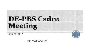 April 12 2017 WELCOME COACHES Spring Summer 2017