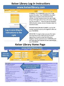 Keiser library login