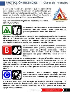 PROTECCIN INCENDIOS Clases de Incendios OX GE R