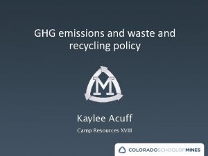 GHG emissions and waste and recycling policy Kaylee