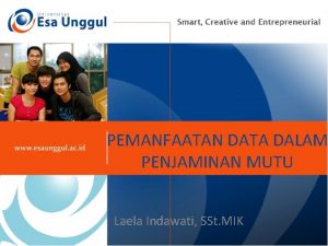 PEMANFAATAN DATA DALAM PENJAMINAN MUTU Laela Indawati SSt