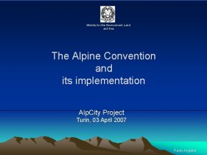 Ministry for the Environment Land Sea The Alpine