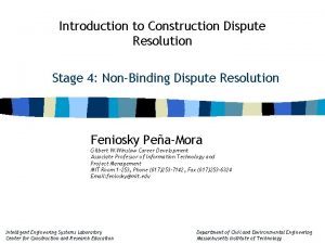 Introduction to Construction Dispute Resolution Stage 4 NonBinding