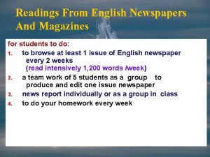 Readings From English Newspapers And Magazines for students